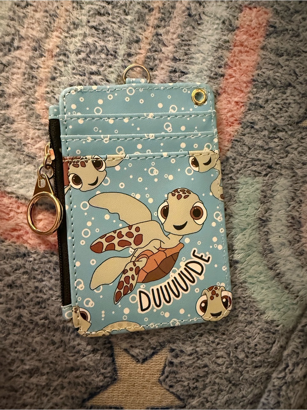 Duuuuude Sea Turtle Cardholder Wallet - Light Blue
